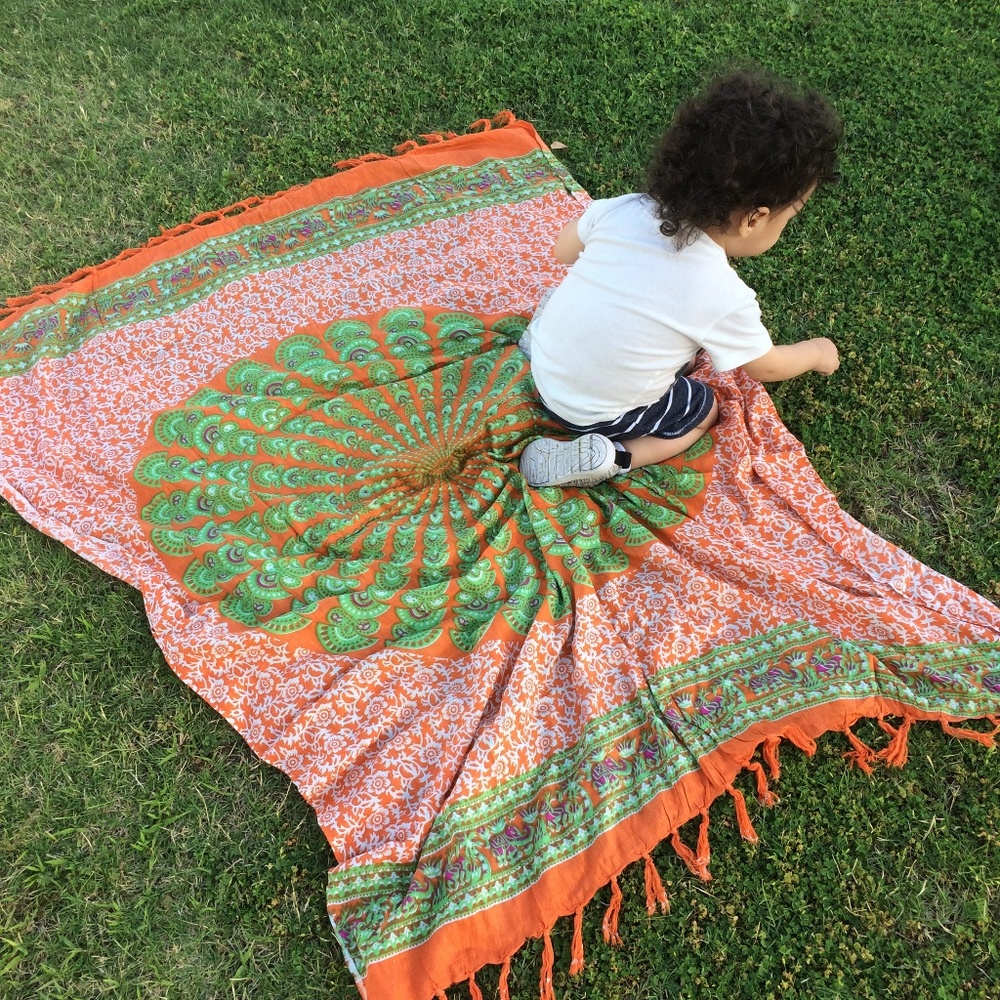 🎈SOLD🎈Orange mandala Sarong, Swimsuit Cover up